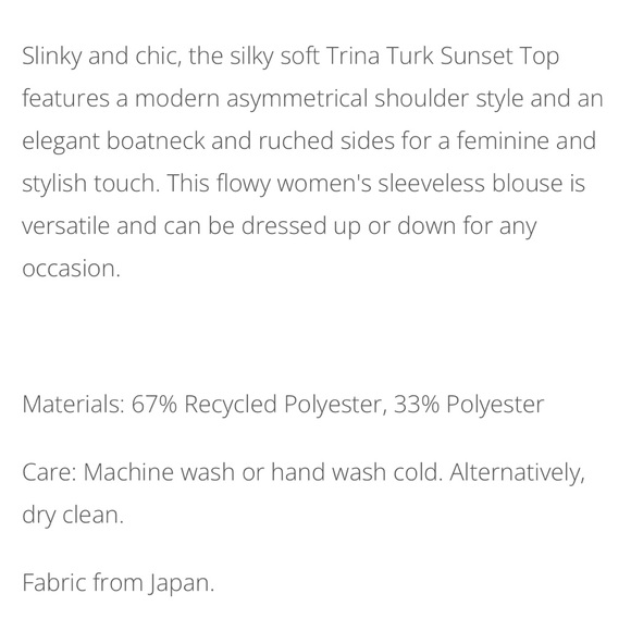 NWT Trina Turk Sunset Asymmetrical Top in Warm Magenta - small - Picture 4 of 10